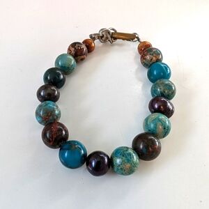 Mixed ocean jasper gemstone bracelet